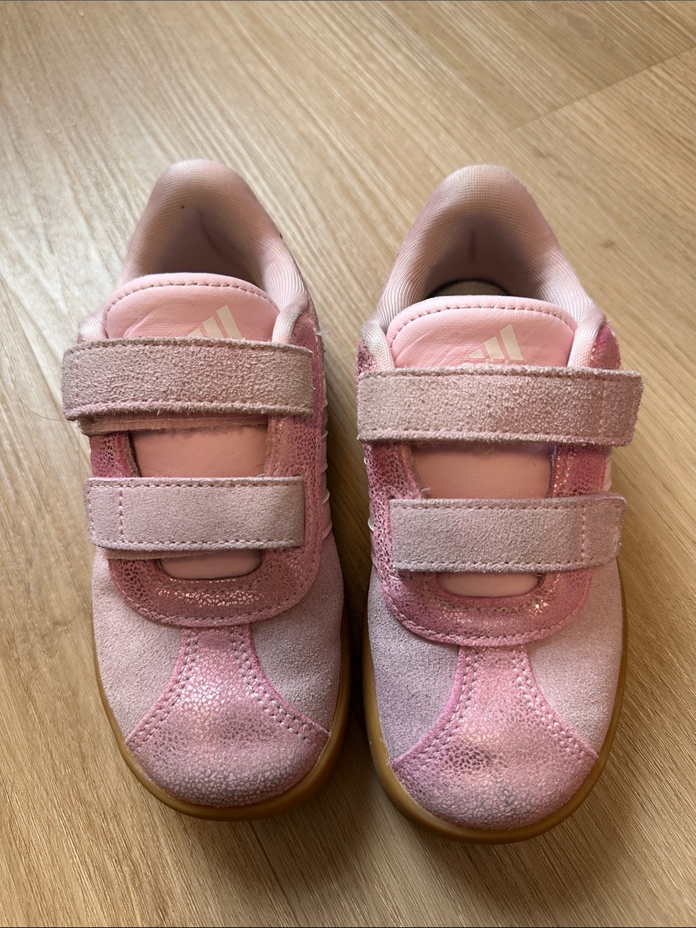 adidas Pink Kids Velcro Suede Sneakers